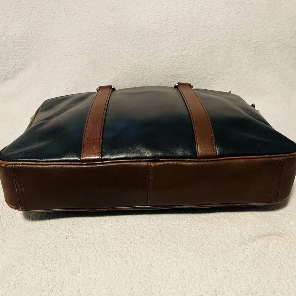 Coach Slim Bicolor Leather Briefcase - Picture 12 of 13